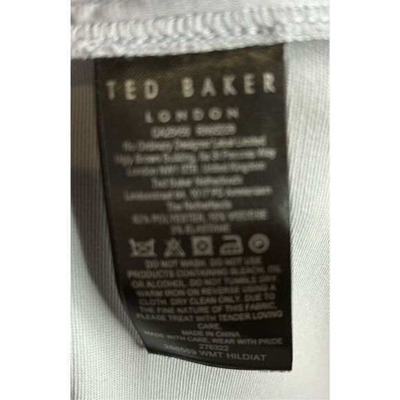 Ted Baker London Hildiat Pintuck High Waist Trousers in Baby Blue NWT Size 6/16 - Picture 7 of 7